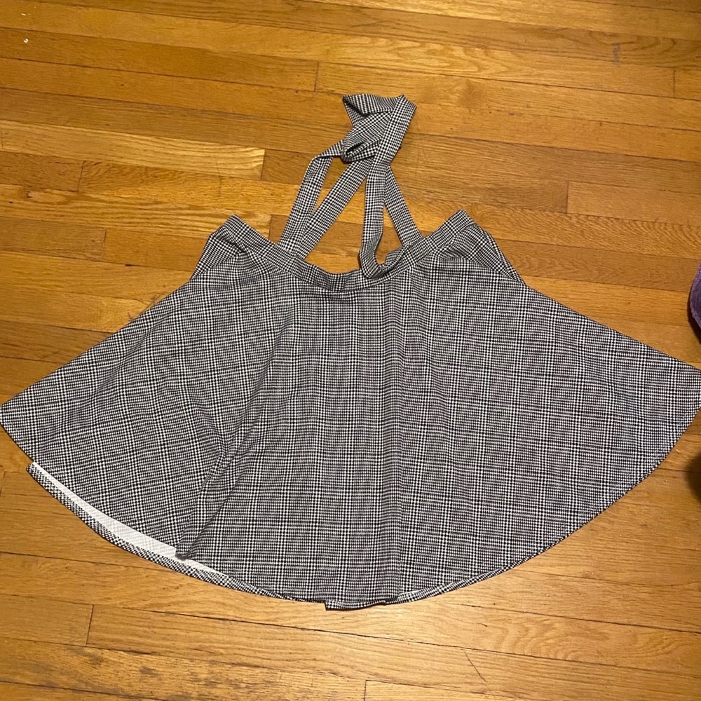 Boohoo Plus Houndstooth Overall Skirt